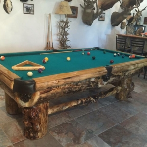 A pool table in the recreational area of a hunting lodge in Sonora Mexico.